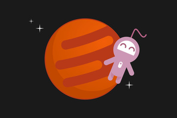 Cute astronaut vector illustration