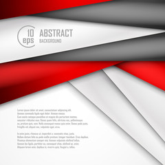 Abstract background of red, white and black origami paper. Vector illustration