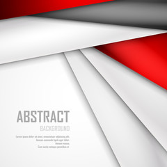 Abstract background of red, white and black origami paper. Vector illustration