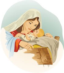 Virgin Mary with Jesus in her arms