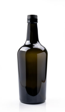 Empty glass wine bottle