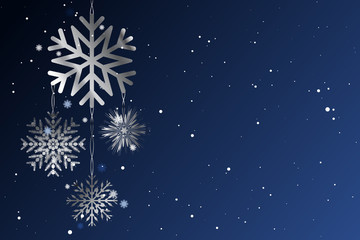 Fototapeta na wymiar Christmas a background from metal snowflakes.Vector