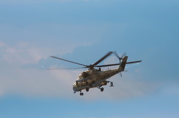 Fototapeta na wymiar combat helicopter Mi-24