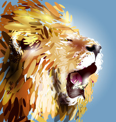 Fototapety  Ilustracja wektorowa głowy lwa