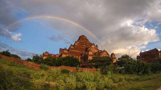 Rainbow on Bagan, Myanmar