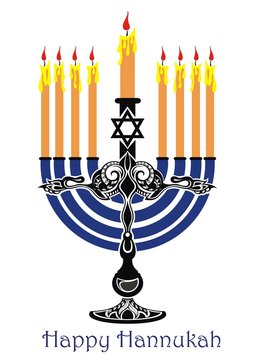  Card with Hanukkah Menorah