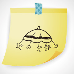 baby hanging doodle drawing