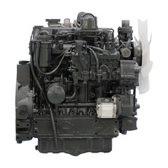 The image of an engine under the white background