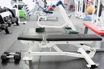 Fototapeta na wymiar interior of gym with equipment