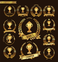 Trophy and awards laurel wreath collection