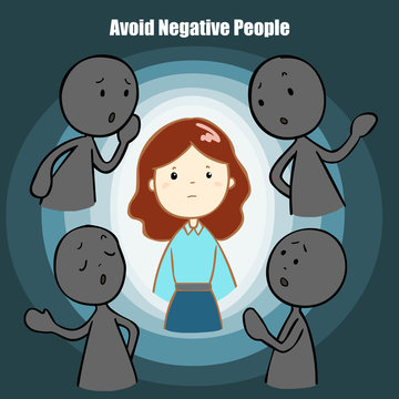 Avoid Negative People Cartoon Vector Illustration