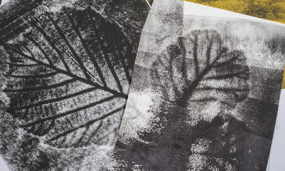 artistic image - imprints of leaves - Graphics - monotype