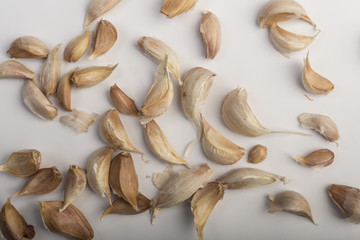 Fresh garlic on white background