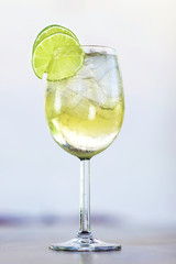 martini bianco vermouth spritzer with lime