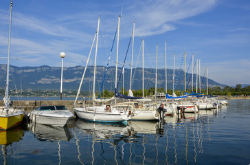 Port sur le lac du bourget à Aix les Bains, Savoie