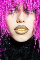 Fototapeta premium Woman in violet wig