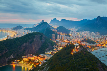 Nachtzicht van Rio de Janeiro, Brazilië