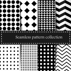 Fototapeta premium Set geometric vector pattern. Checkered seamless background