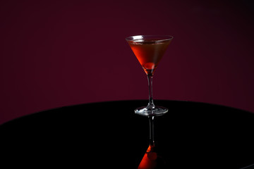 manhattan on the table with cherry
