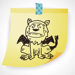 lion monster doodle