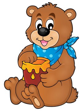 Bear with honey theme image 1