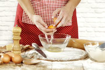 woman hands and kitchen room 