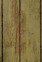 Old wooden boards painted with green paint