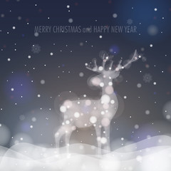 Obraz na płótnie Canvas Christmas Deer Silhouette
