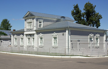 KOLOMNA, RUSSIA - June, 2012: House with carved architraves in K