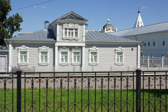 KOLOMNA, RUSSIA - June, 2012: House with carved architraves in K