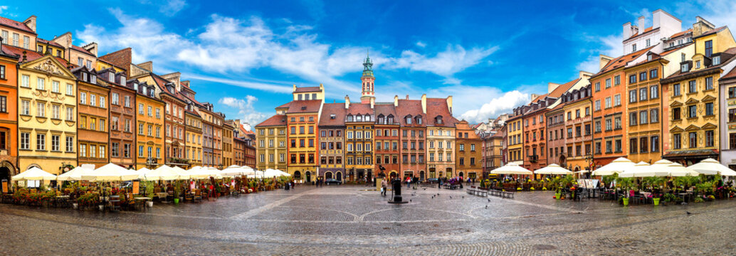 Fototapeta Fototapeta Rynek Starego Miasta w Warszawie panoramiczna