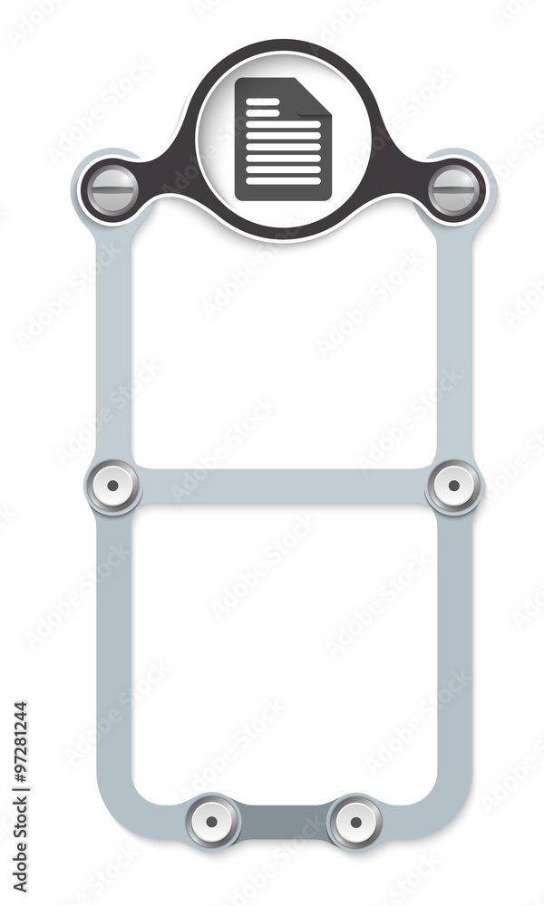 Aufkleber vector vertical frame with screws and document icon