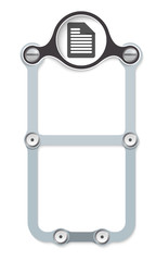 vector vertical frame with screws and document icon