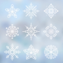 Decorative snowflakes set