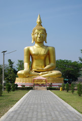 UTHAY THANI, THAILAND - January, 2015: Buddha on Ban Samo Thong