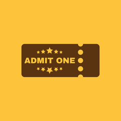 The ticket icon. Ticket symbol. Flat