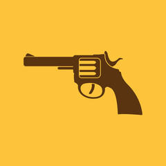 The revolver icon. Gun and weapon symbol. Flat