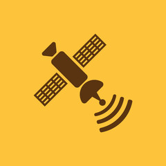 The satellite icon. TV and broadcasting, communication symbol. Flat
