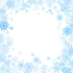Rectangular frame with small blue snowflakes