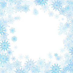 Rectangular frame with small blue snowflakes