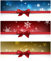 Winter festive backgrounds set.