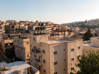 Fototapeta na wymiar Nazareth, Israel - 10 July, 2015 - City of Nazareth panoramic view, Israel