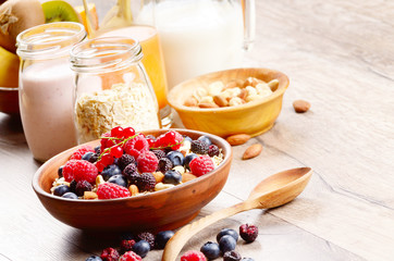 Oats nuts berries yogurt