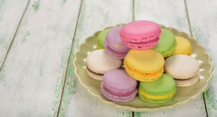 Multicolored macaroon cookies
