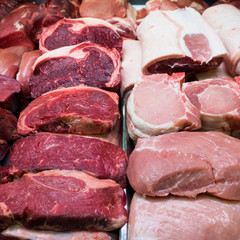 fresh meat. Fresh meat at a market. meat in shopping center