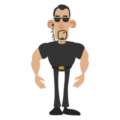 Cartoon security man