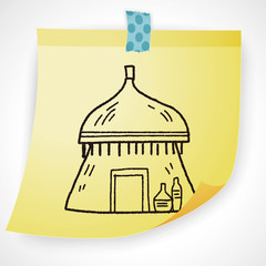 Obraz premium African house doodle