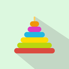 Pyramid toy flat icon
