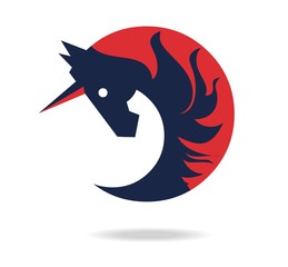 Obraz premium Horse logo symbol with power and strong feel
