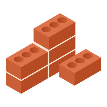 Bricks isometric 3d icon